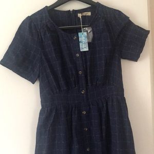 Blue fit and flare Called to Surf Dress